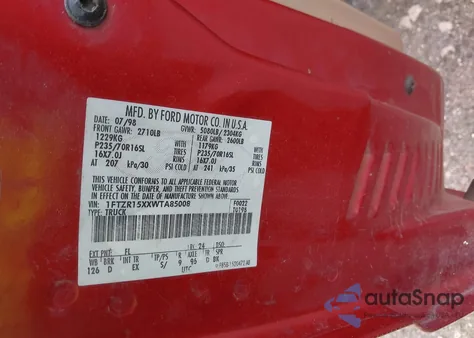 1998 Ford Ranger Splash/Xl/Xlt z USA, uszkodzony, nr VIN 1FTZR15XXWTA85008